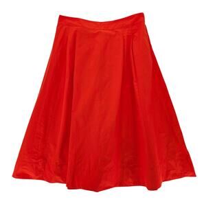 Boden Taffeta Pull-On Midi Skirt Orange 16 New